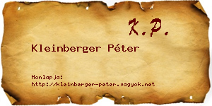 Kleinberger Péter névjegykártya